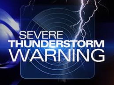 Update: Severe Thunderstorm Warning
