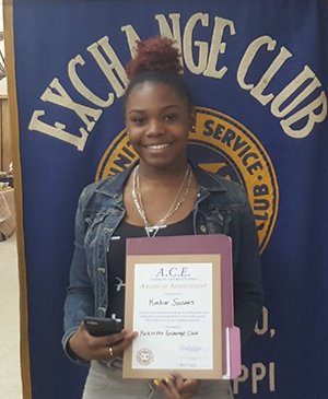 Exchange Club ACE Award recipient Kymbre Sanders