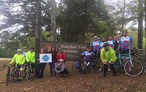Civil Rides Bikers Stop in Kosciusko