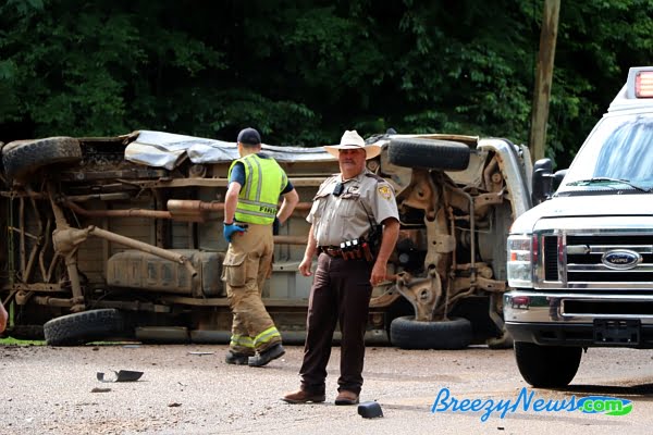 Three Vehicle MVA with Rollover (Video)