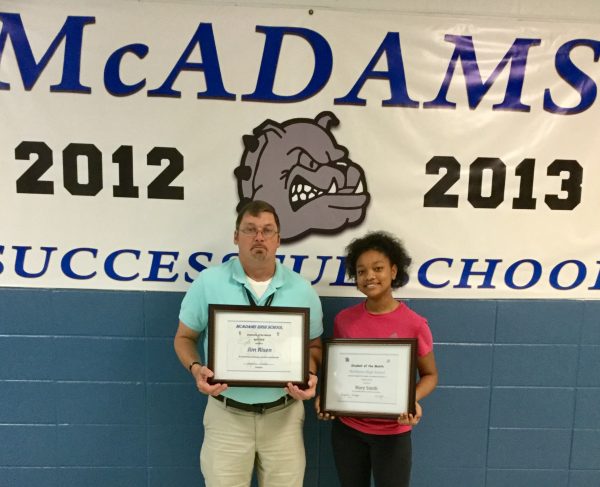 McAdams High School names student and teacher of the month