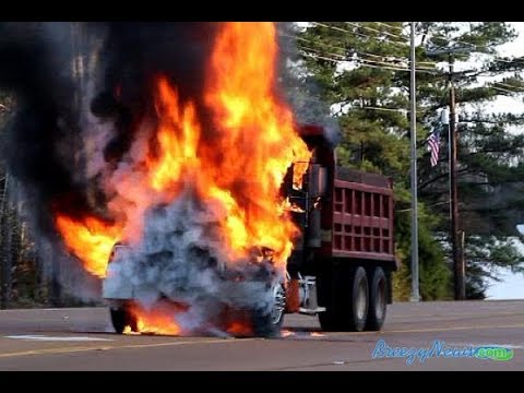 Truck Completely Destroyed by Fire on 35 (Video)