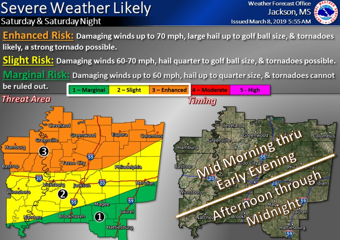 Severe weather to impact central MS this weekend