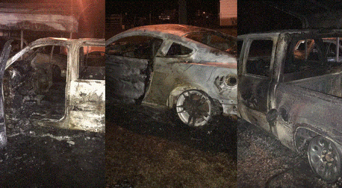 Three cars set on fire in Winston County