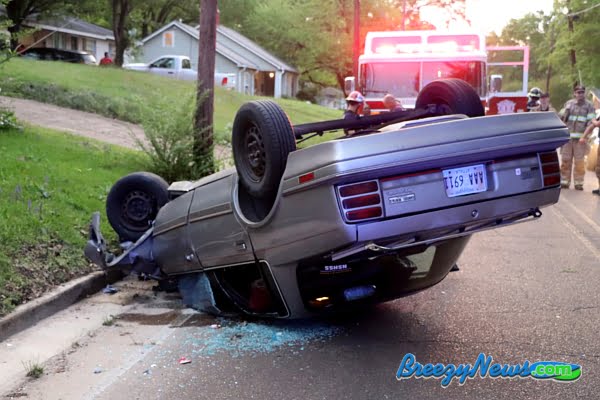 MVA Rollover on South Natchez (Video)