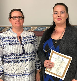 Exchange Club President-Lora Beckham and 2019 ACE Winner Dasha Steen