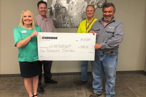 Enbridge awards KAP $1000 grant to support students taking national career readiness certificate testing.