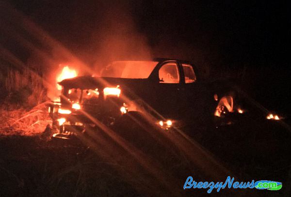 Truck Destroyed by Fire Overnight
