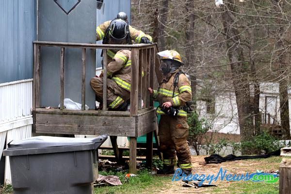 Trailer Fire on West Adams Extension