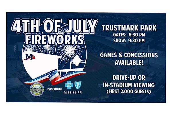 FIREWORKS ON AT TRUSTMARK PARK