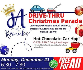 Happening today: Drive-Thru Christmas Parade in downtown Kosciusko