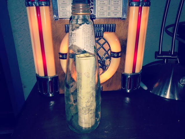 Photo: message in a bottle uncovered at radio station