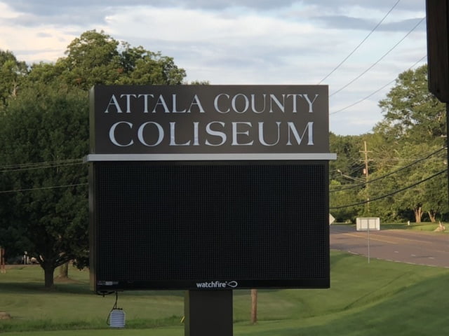 Photo: new digital sign at Attala County Coliseum