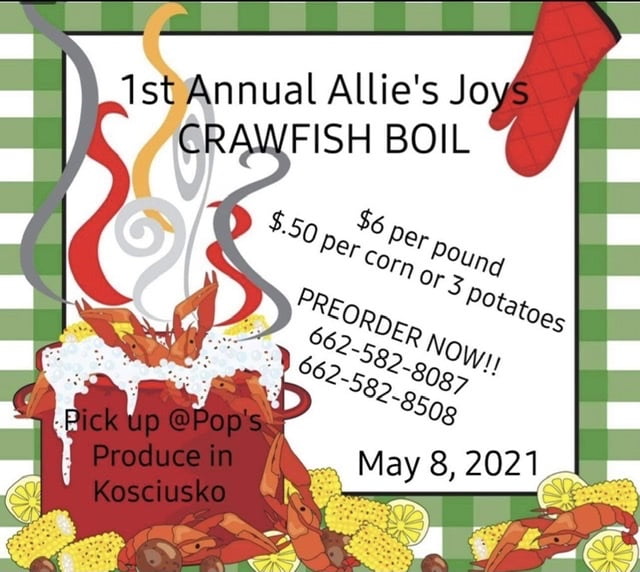 Allie’s Joys to hold Crawfish Boil
