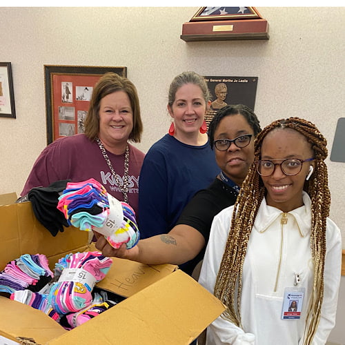Photo: 3rd graders collect socks for veterans