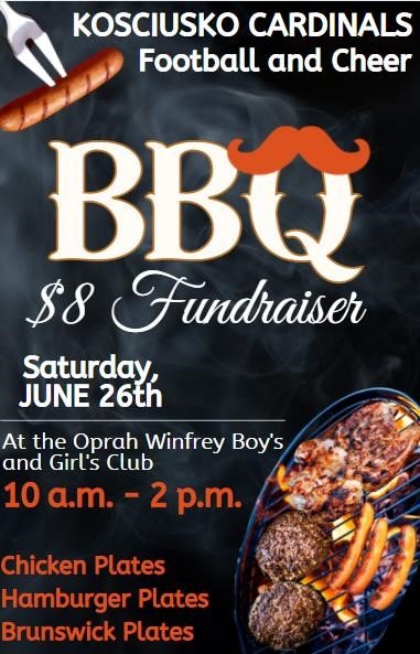 Kosciusko Cardinals Football and Cheer BBQ Fundraiser Rescheduled