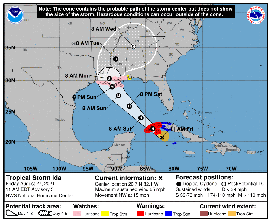 Ida Now a Hurricane; Expected to Affect Mississippi