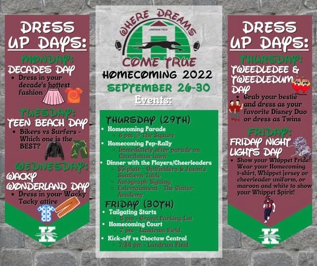 Kosciusko Homecoming schedule