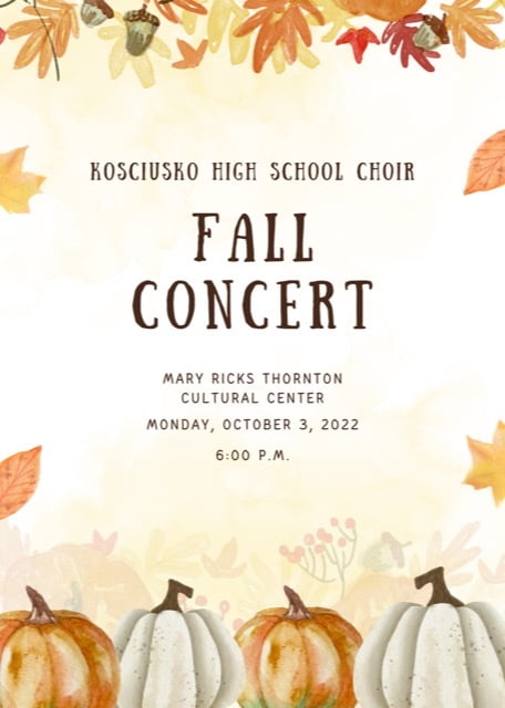 KHS fall choir concert planned for Oct. 3