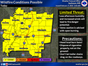 Wildfire Danger Increasing In Mississippi