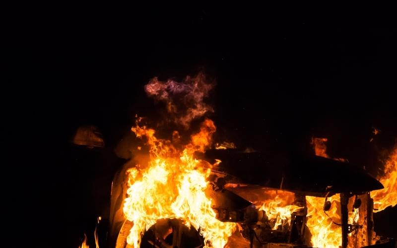 Log Truck Destroyed by Fire in Attala