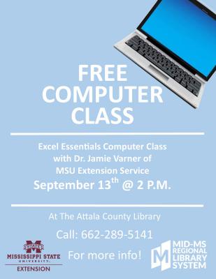 Attala County Library to offer free computer class