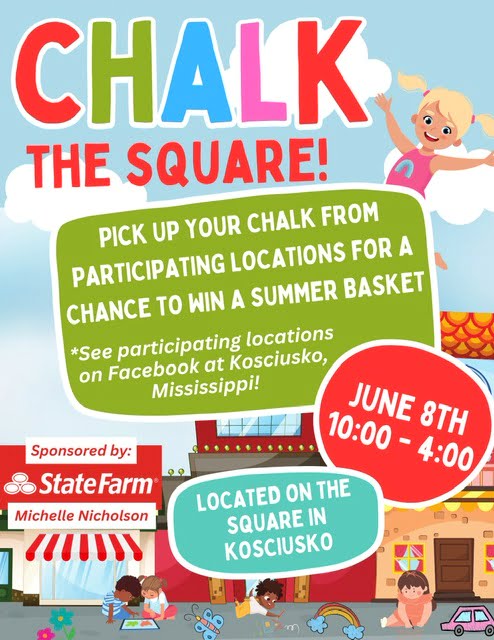 Chalk the Square event coming to downtown Kosciusko June 8