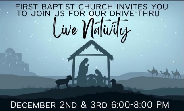 Kosciusko FBC drive-thru Live Nativity planned for Dec. 2 – 3