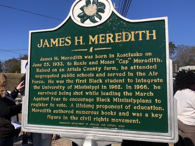 James Meredith commemorative marker in Kosciusko