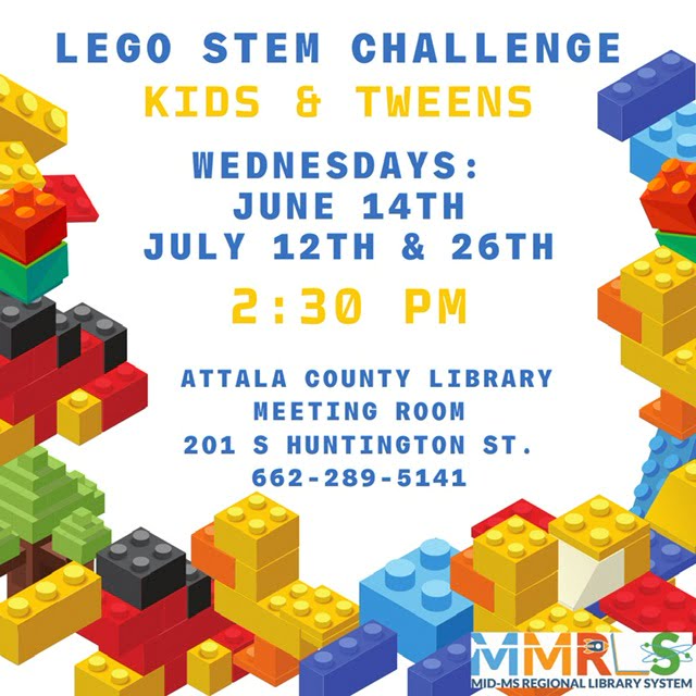 Attala County Library Lego Club summer schedule