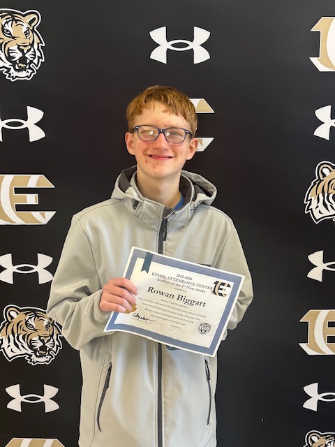 Ethel High School Honors Rowan Biggart as Student of the First Nine Weeks
