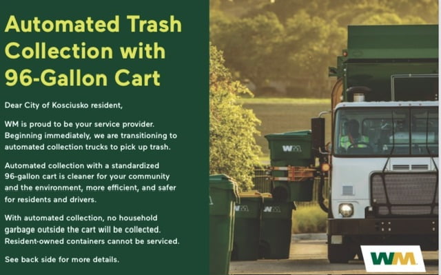 Audio: Waste Management releases information on new garbage pickup operations