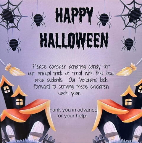 Martha Jo Leslie Veterans Home  accepting candy donations for Halloween