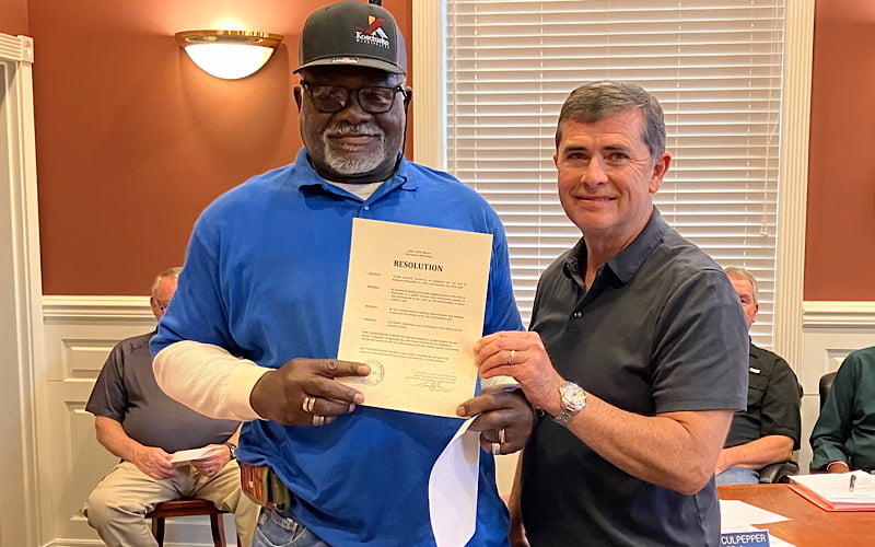 Photo: City of Kosciusko passes resolution for retiring employee