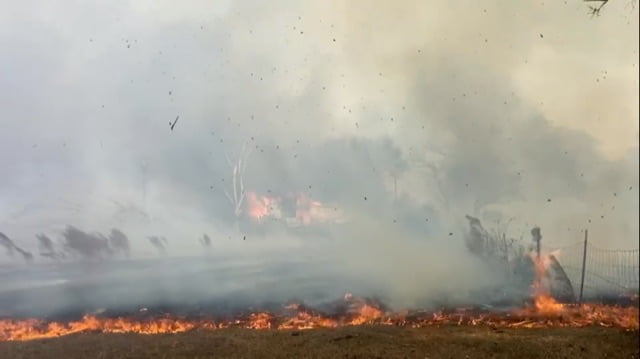 Large woods fire in Sallis/McAdams