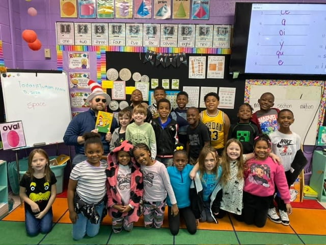 Photos: Boswell Media’s Breck Riley reads to local students for Dr. Seuss week