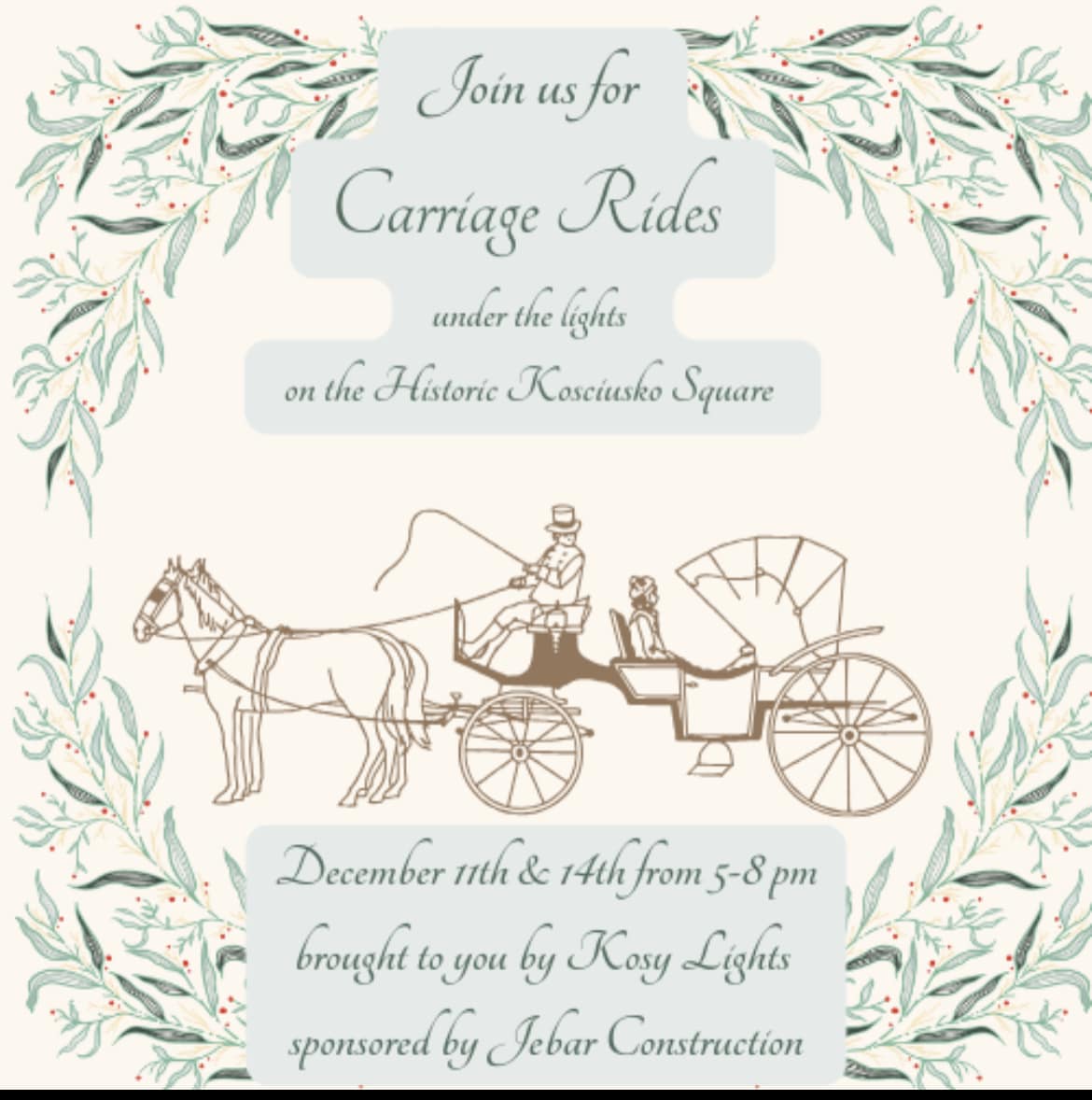 Christmas Carriage Rides returning to downtown Kosciusko