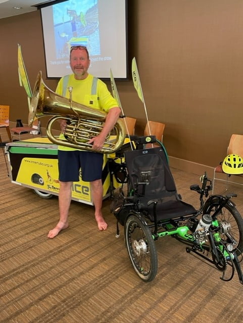 Tuba Player Trikes the Trace to Help Kids and Provide Inspiration