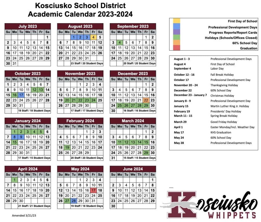 2023 - 2024 Kosciusko School District calendar - BreezyNews.com - Kosciusko News 24/7 2023 - 2024 Kosciusko School District calendar - BreezyNews.com - Kosciusko News 24/7