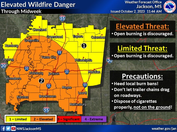 Fire Danger Upgraded for Portions of Area