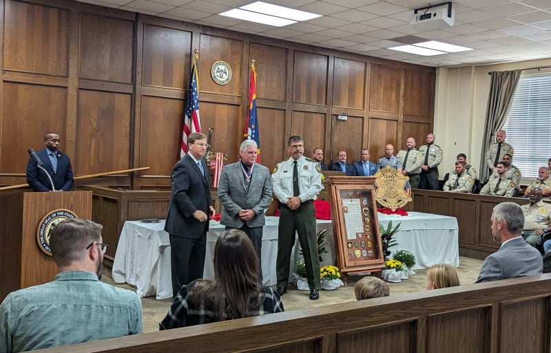 Photo Gallery: Leake County Investigator, Jerry Horn presented with Purple Heart by Governor Tate Reeves