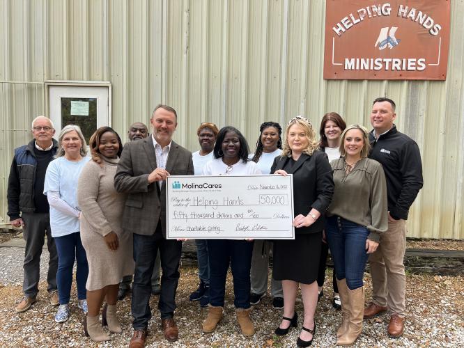 The MolinaCares Accord Donates $50,000 to Helping Hands in Support of Attala County Food Bank