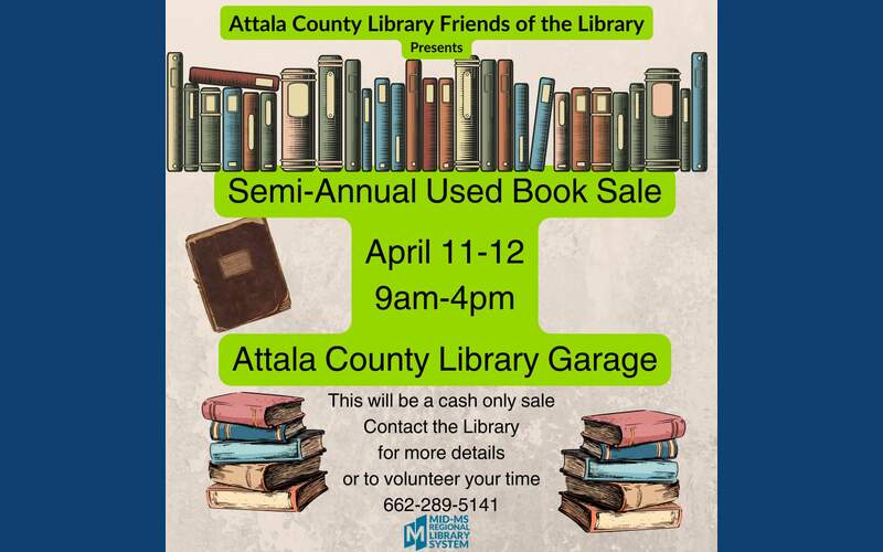 Happening today: Annual Attala County Library spring book sale
