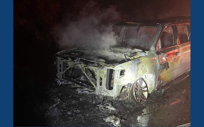 Vehicle Fire Tuesday Evening in Attala