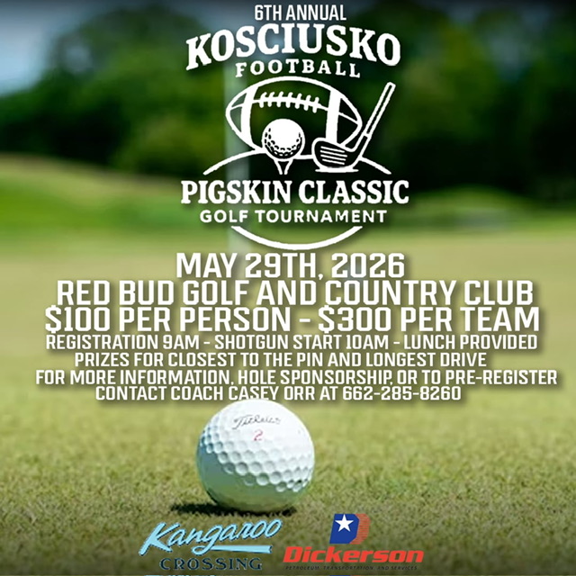 Rescheduled: Kosciusko Pigskin Classic Golf Tournament announced for May