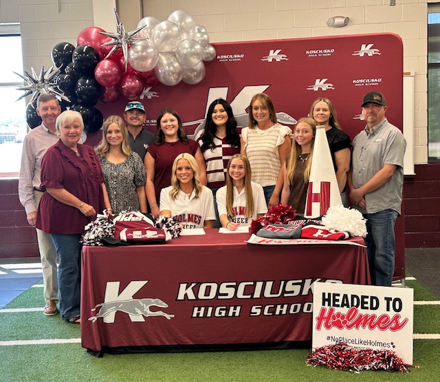 Photo: Two KHS cheerleaders sign with Holmes CC
