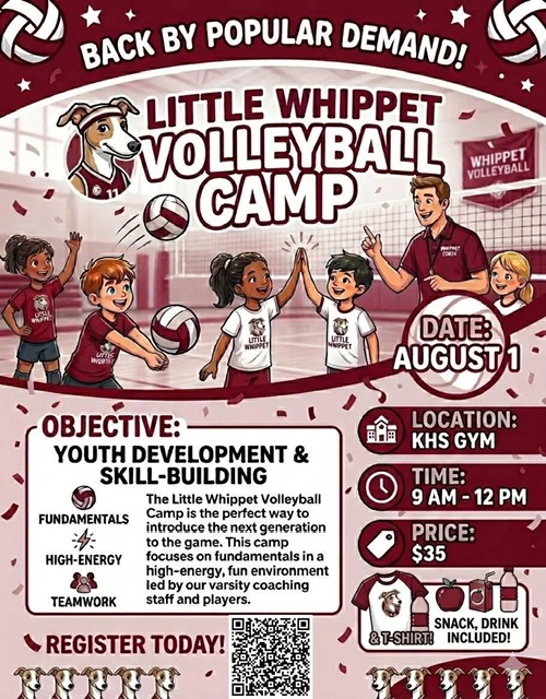 Little Whippet Volleyball Camp on planned for August 1