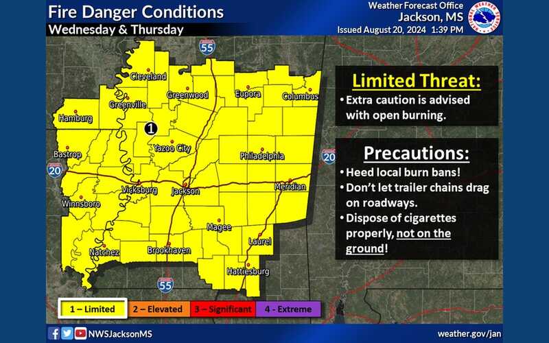 Fire Danger Alert Posted for MS