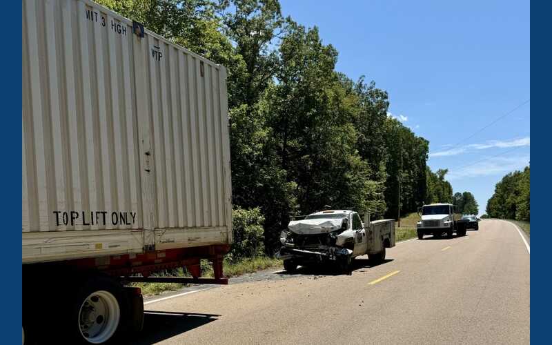 Service Truck Collides with 18-Wheeler Monday in Attala