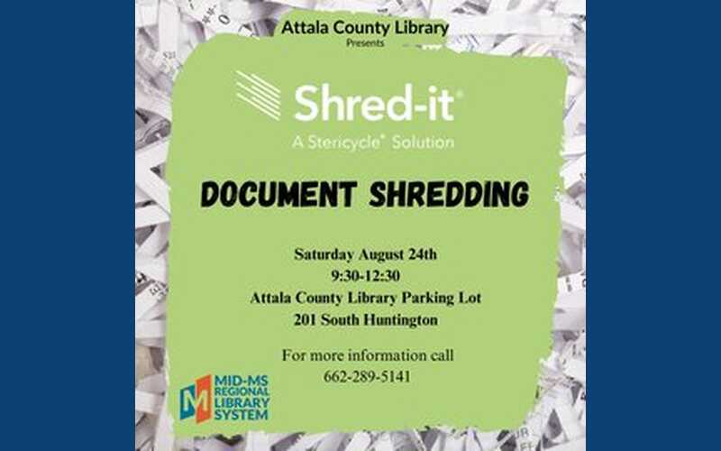Attala County Library to host Shred-It Shredding Services to